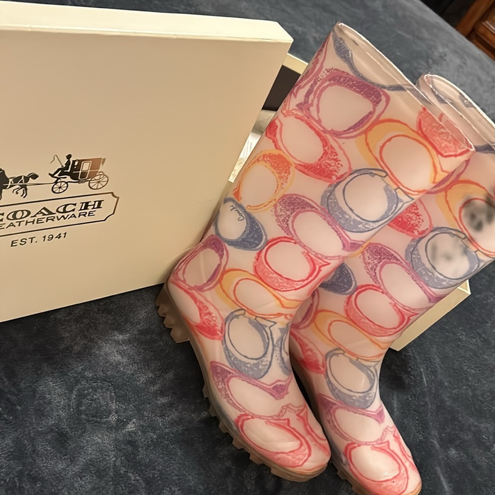 Coach Multicolor Rain Boots... Too CUTE 🥰
